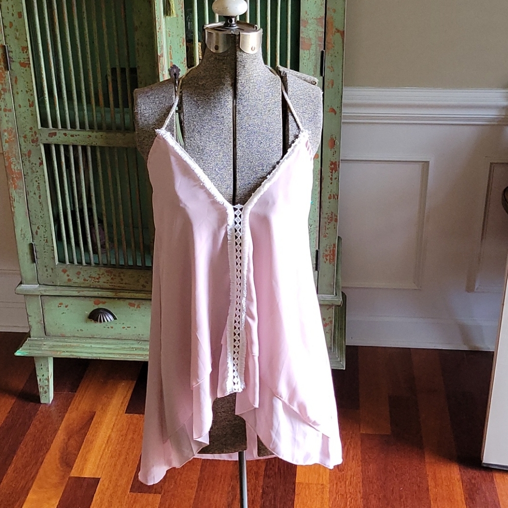 Pale Pink Hi/Lio Boho Sleeveless Top M